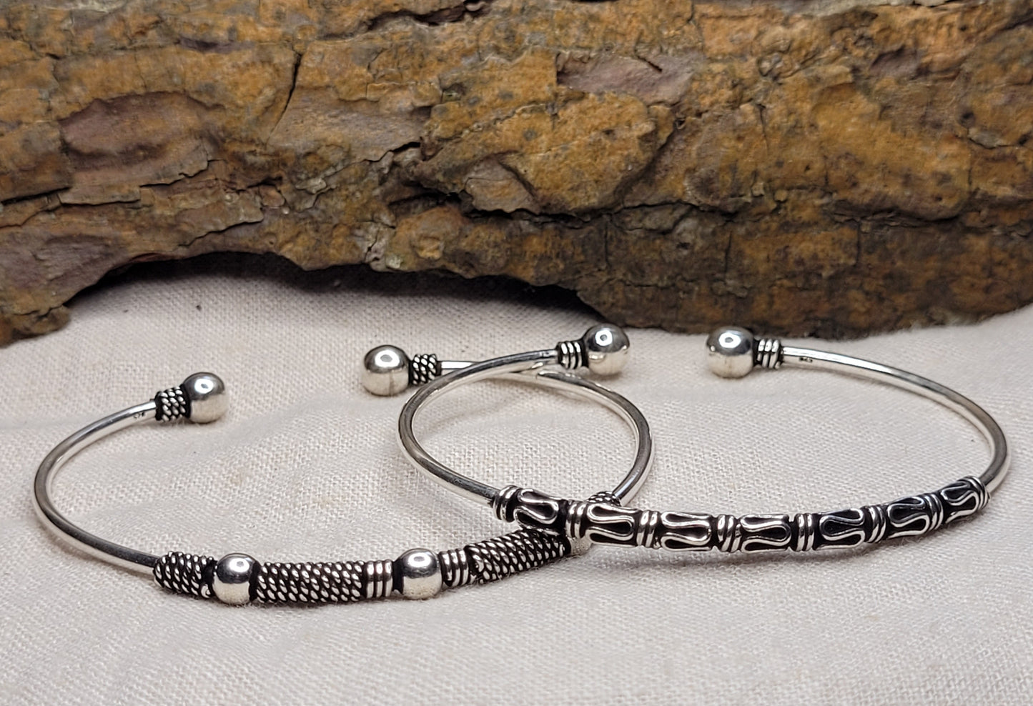 Bali Java Torque Cuff 925 Silver, Adjustable Opening, Open Cuff Bracelet, 925 Solid Silver