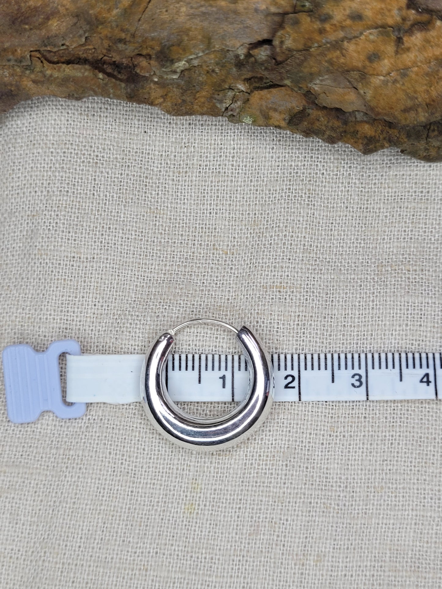 Chunky Hoop Earrings 925 Silver- Gypsy Style (5 Different Sizes)