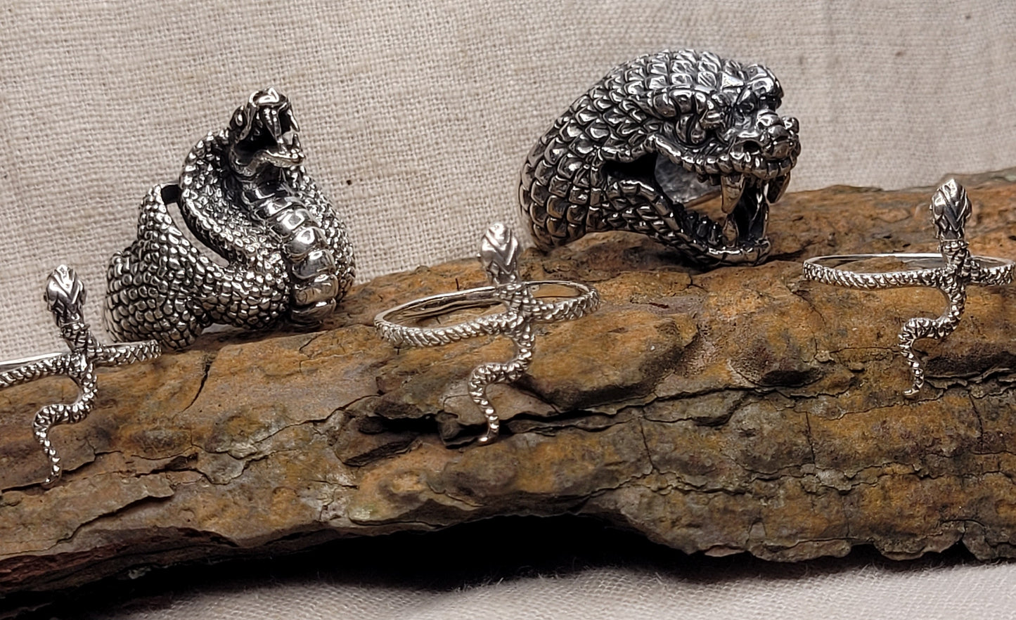 Chunky Snake Head Ring Bold & Chunky 925 Silver, Ring Size: T, Solid 925 Silver, Statement Piece