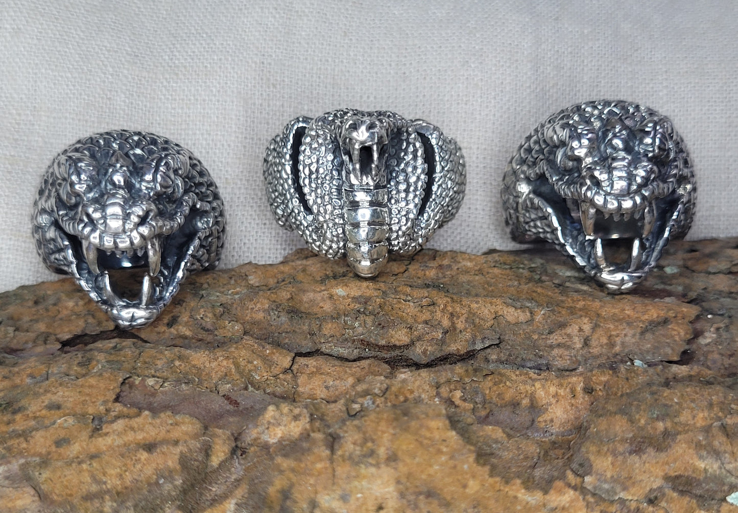 Chunky Snake Head Ring Bold & Chunky 925 Silver, Ring Size: T, Solid 925 Silver, Statement Piece