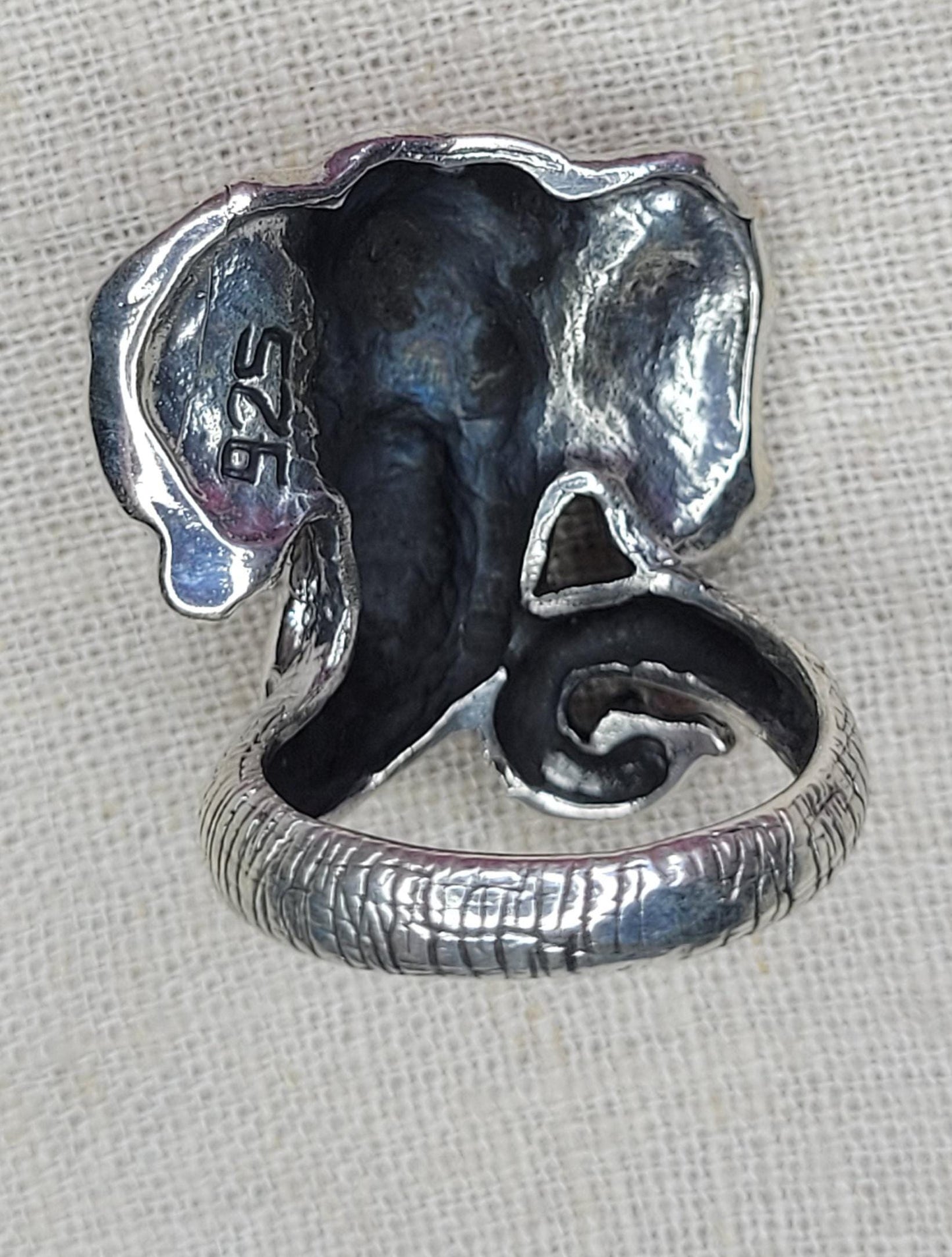 Majestic Silver Elephant Ring 925 Solid Silver, Chunky Statement Ring - RE1