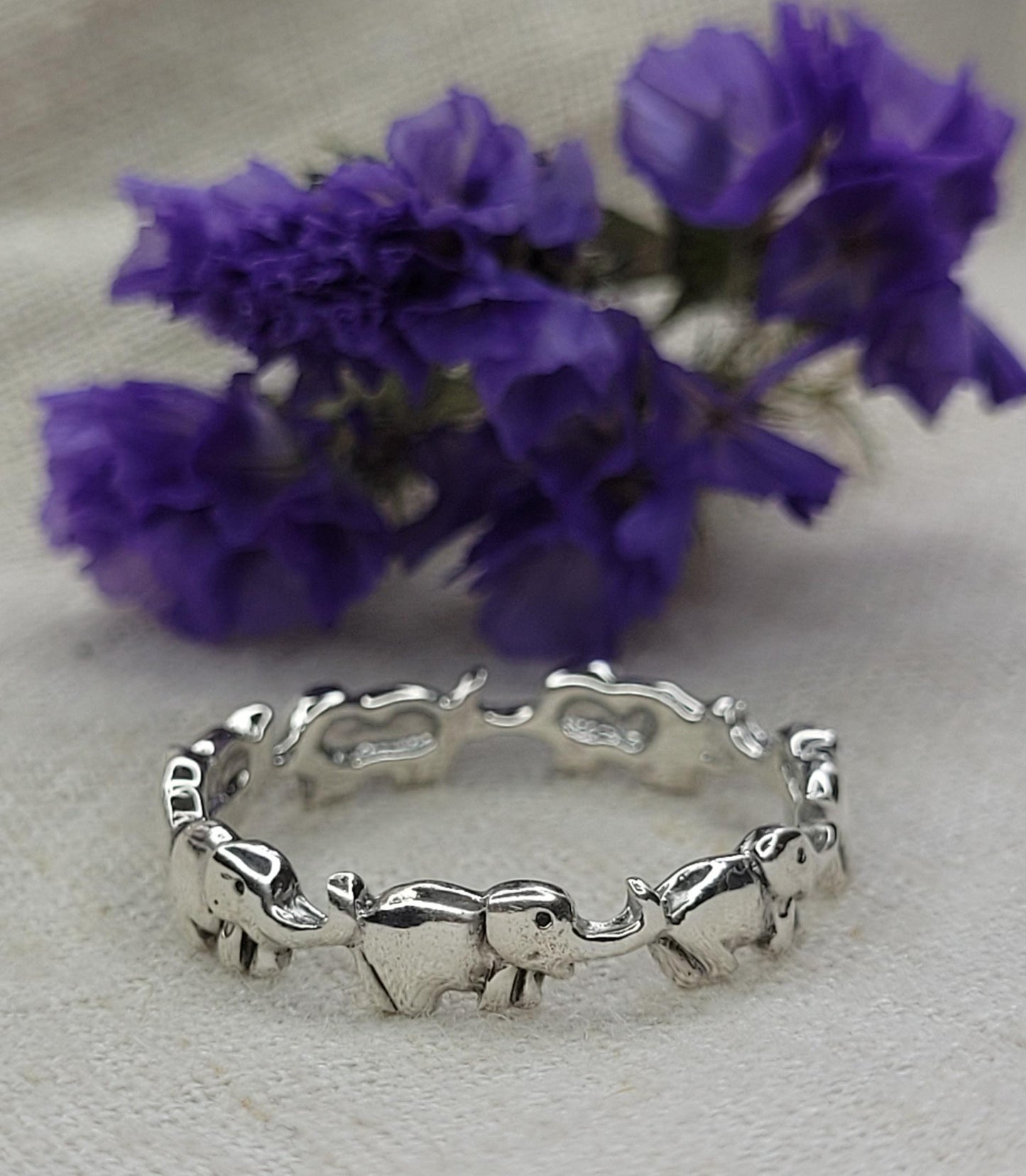 Elegant Elephant Chain Ring Silver 925 - RE2