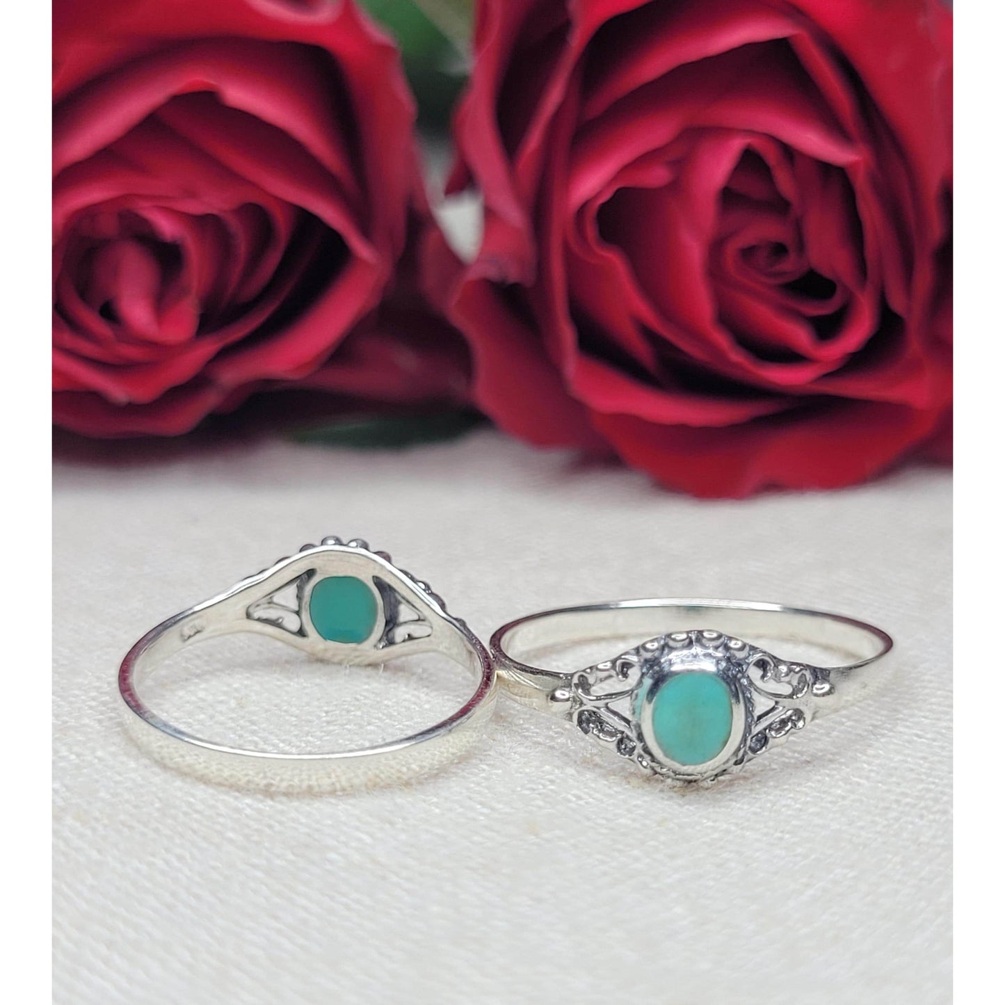 Elegant 925 Silver Oval Swirl Ring with Jade, Mother of Pearl & Abalone Shell - RSTO