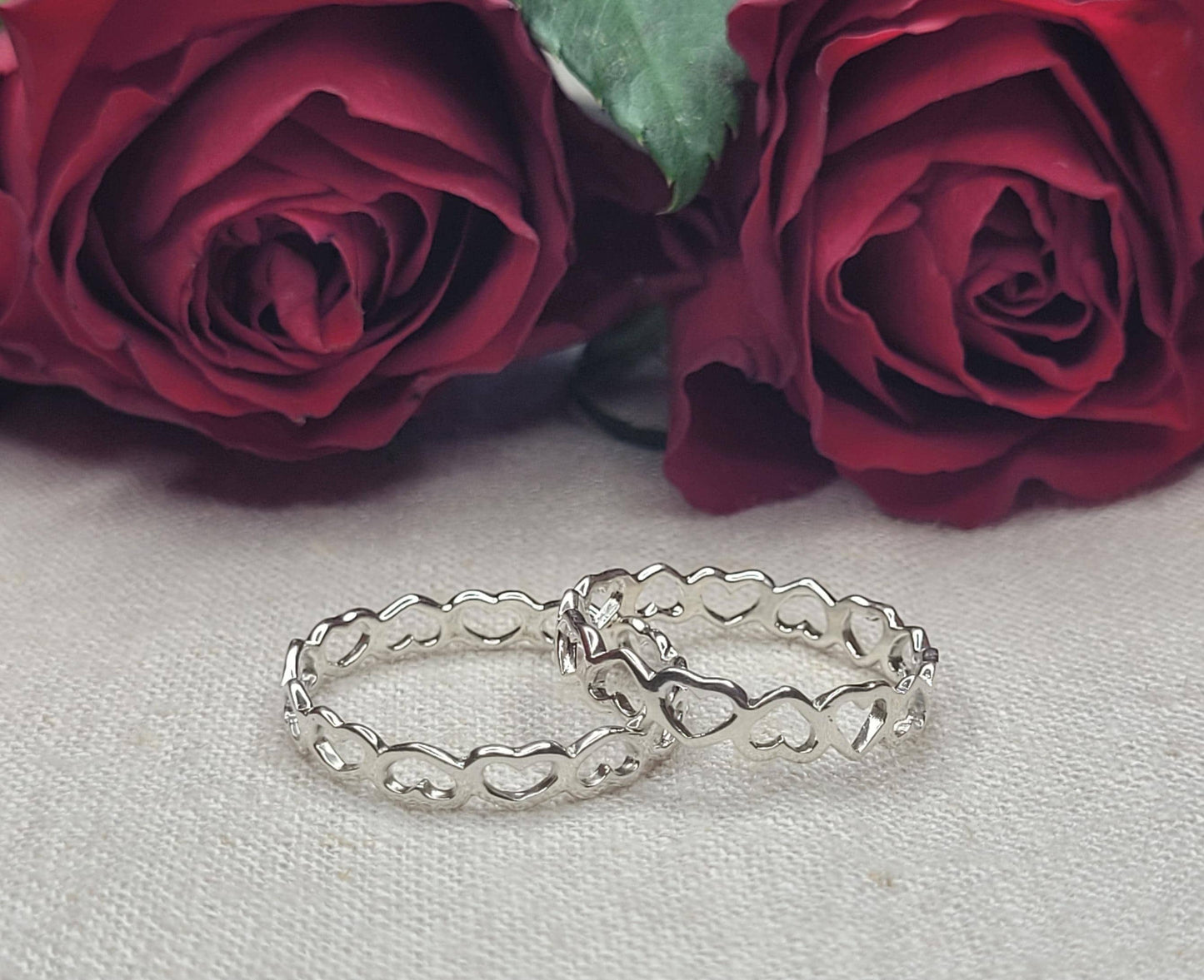 Graceful Heart Chain Ring 925 Silver -RH1