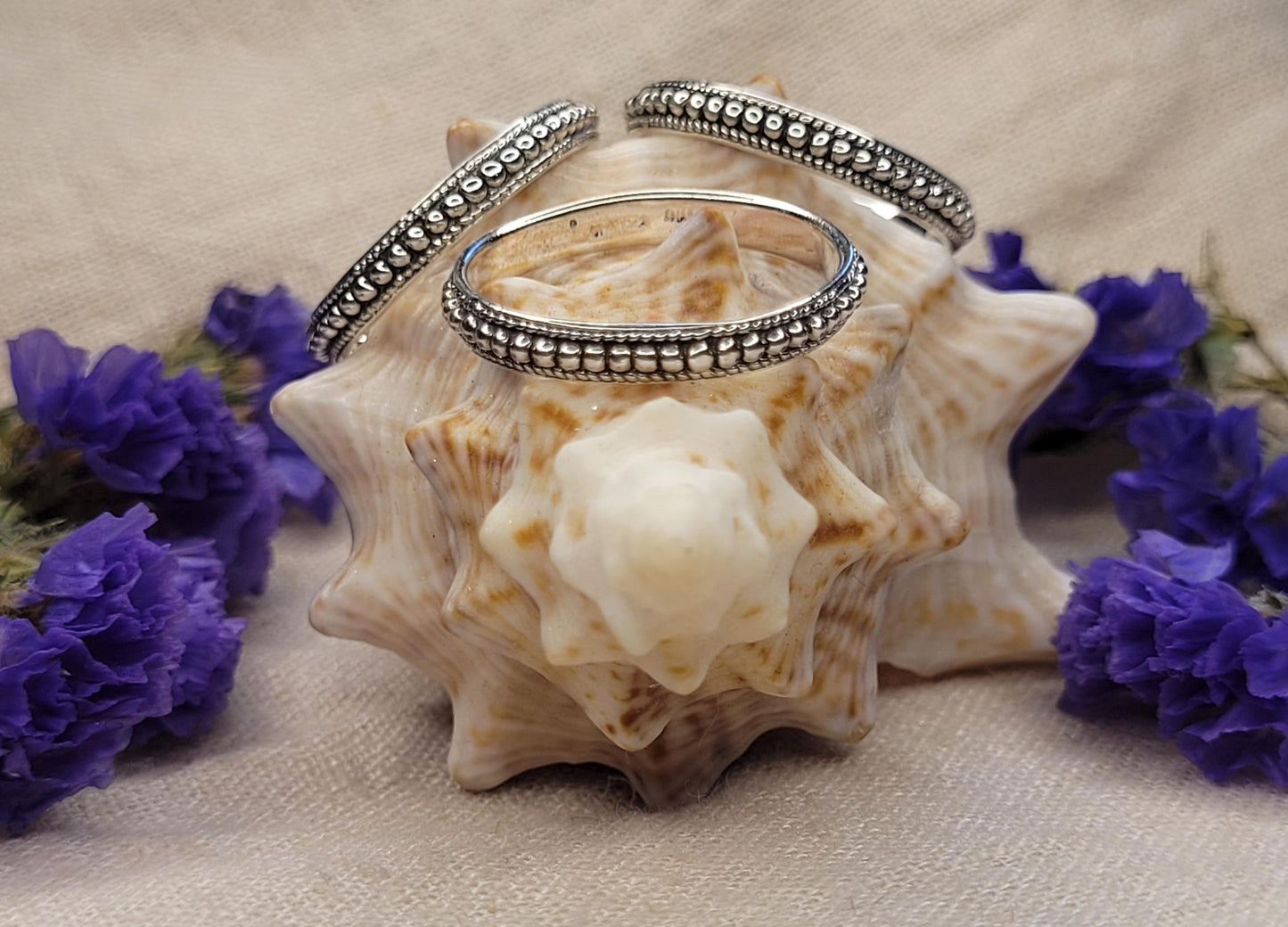 Beautiful Beaded Band Ring 925 Silver, Stackable Ring- RDBB1