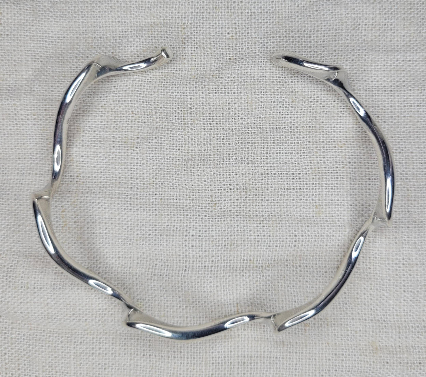 Wavy Cuff 925 Solid Silver, Open Cuff Bracelet, Adjustable Cuff Bracelet- BWC2