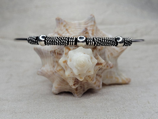 Bali Java Torque Cuff 925 Solid Silver Bracelet, Adjustable Opening, Open Cuff Bracelet- BBT1