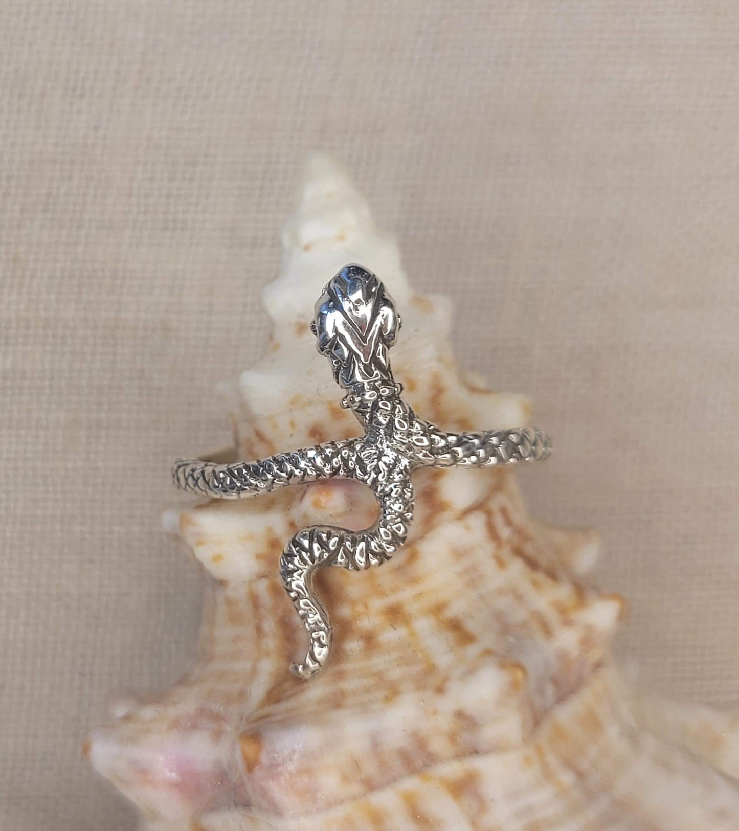 Snake Ring 925 Silver, Intricate Detail, Solid Silver 925 - RSN4