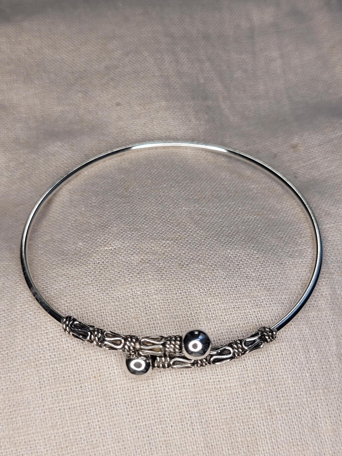 925 Silver Bali Kama Wrap-Around Bracelet, Adjustable Opening Bracelet, 925 Solid Silver – BBT3