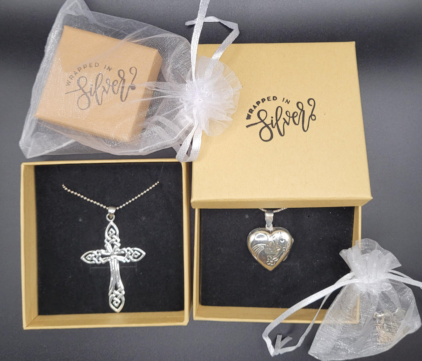 925 Silver Cross with Praying Hands Necklace