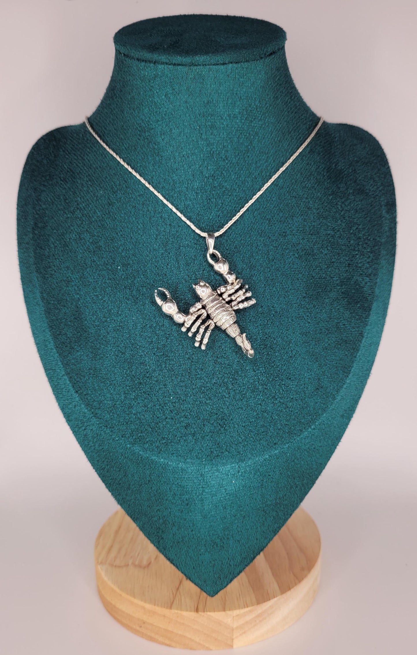 Large Scorpion Pendant 925 Silver Necklace with Moving Parts, Solid 925 Silver - NAS5