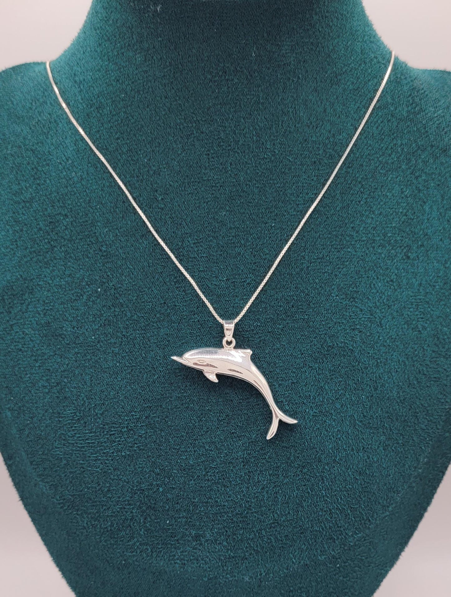 925 Silver Dolphin Pendant Necklace, Ocean Jewellery