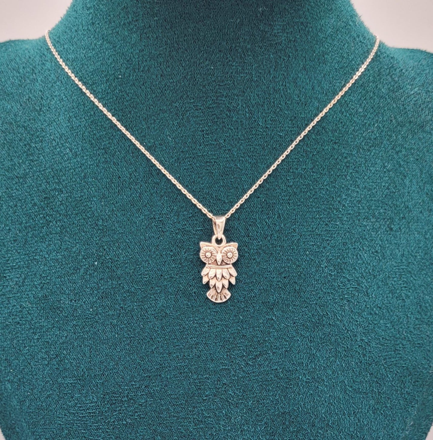925 Silver Owl Pendant Necklace- NAO1