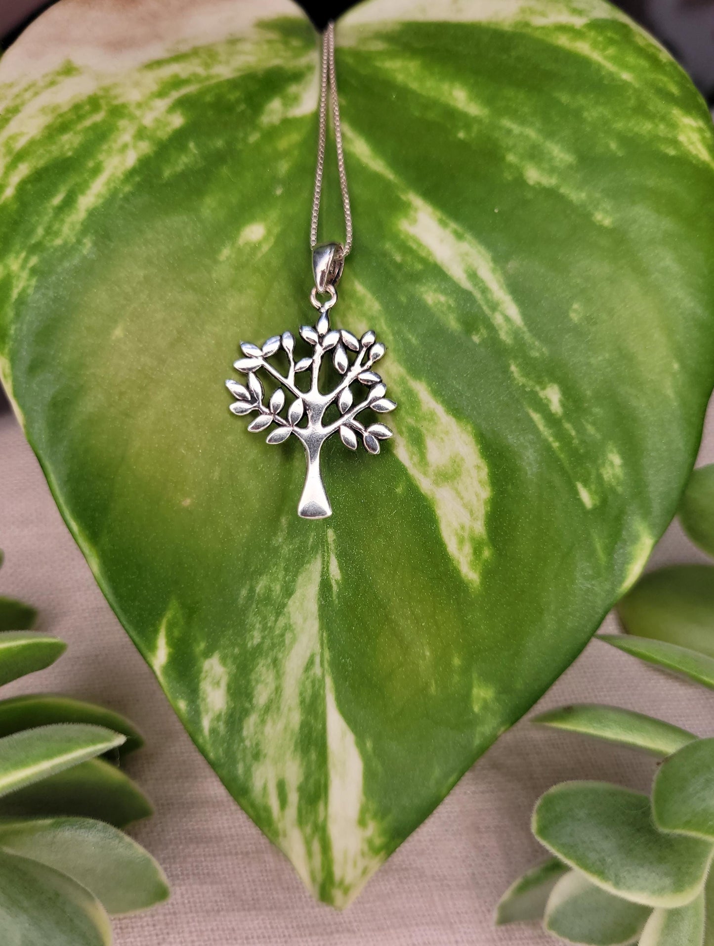 925 Silver Tree Pendant Necklace NT1