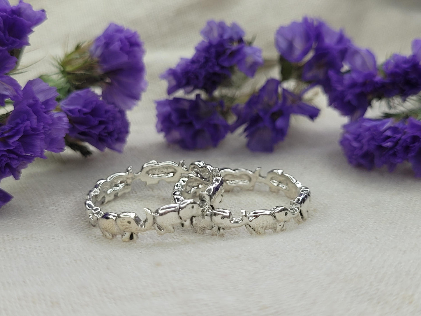 Elegant Elephant Chain Ring Silver 925 - RE2