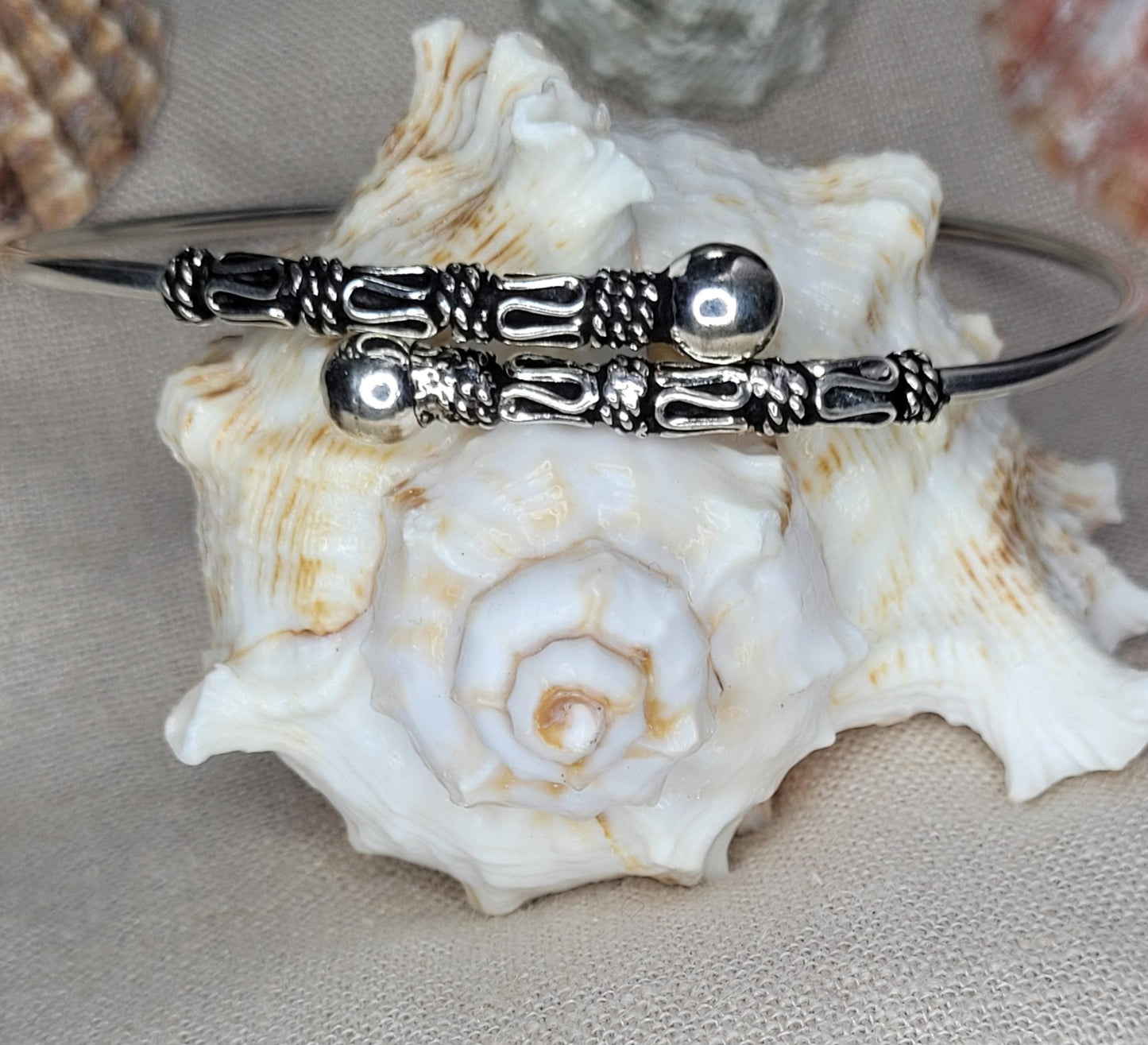 925 Silver Bali Kama Wrap-Around Bracelet, Adjustable Opening Bracelet, 925 Solid Silver – BBT3