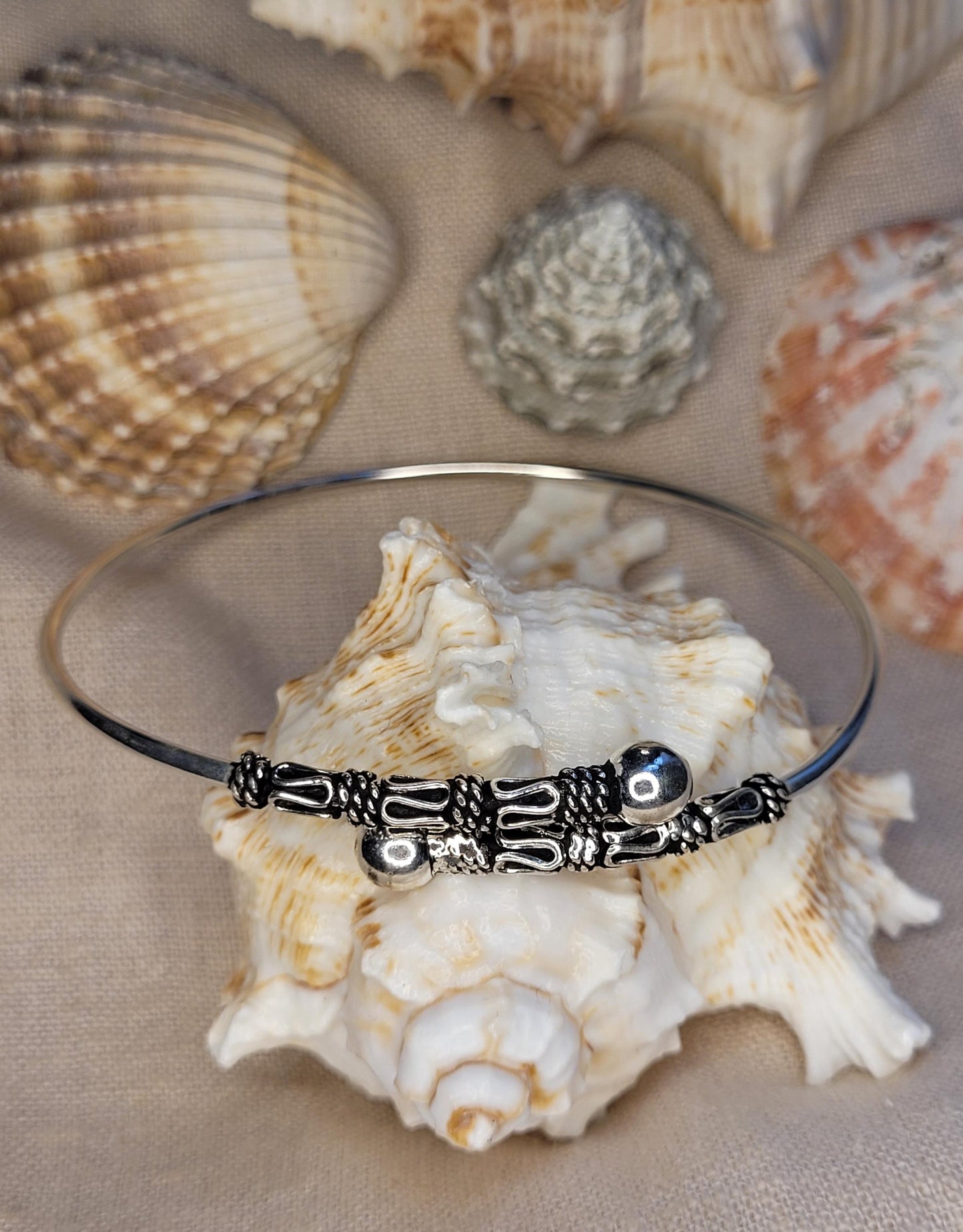 925 Silver Bali Kama Wrap-Around Bracelet, Adjustable Opening Bracelet, 925 Solid Silver – BBT3