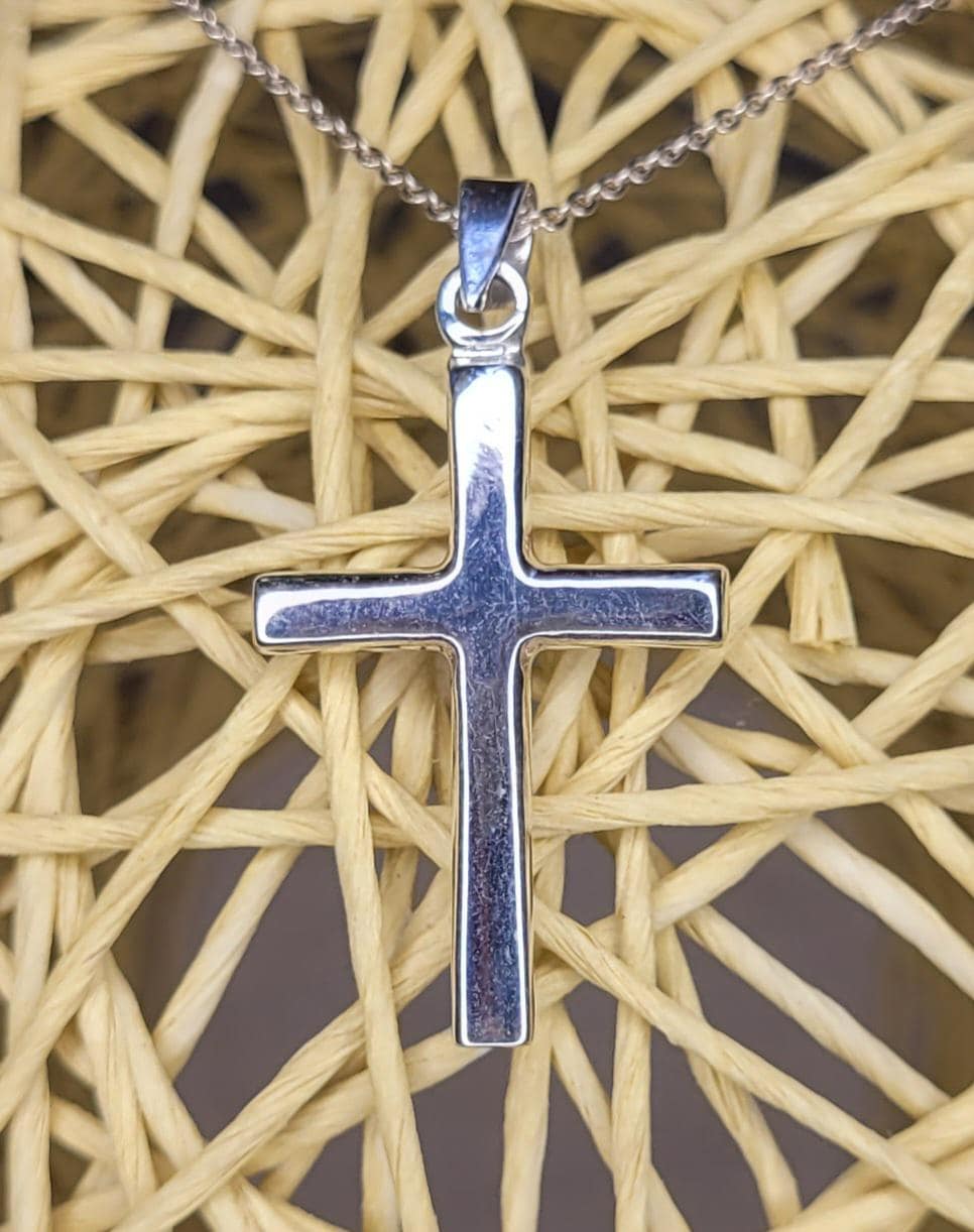 925 Silver Stunning Simple Silver Cross Necklace- NC1