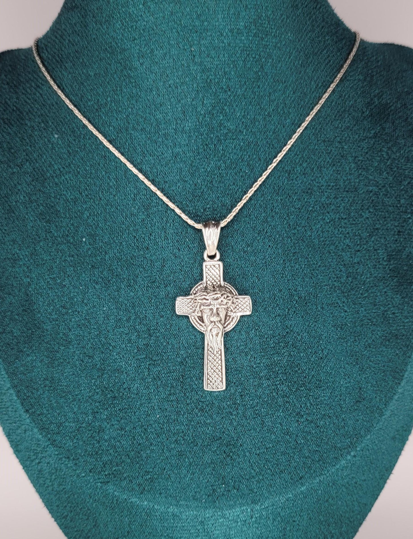 925 Silver Jesus Christ Cross Necklace, Crucifix Pendant- NC6
