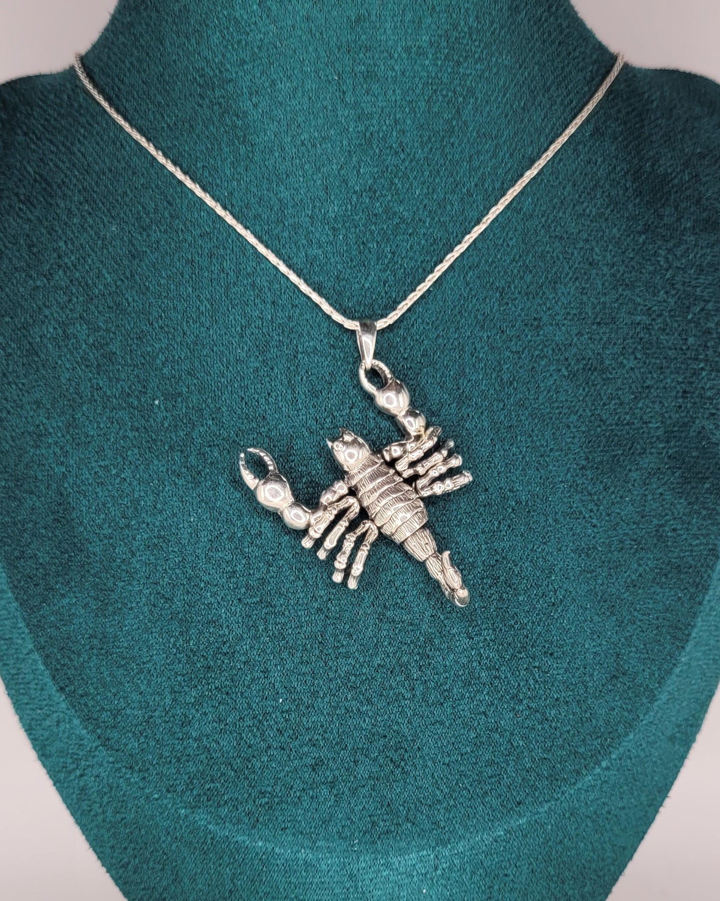 Large Scorpion Pendant 925 Silver Necklace with Moving Parts, Solid 925 Silver - NAS5