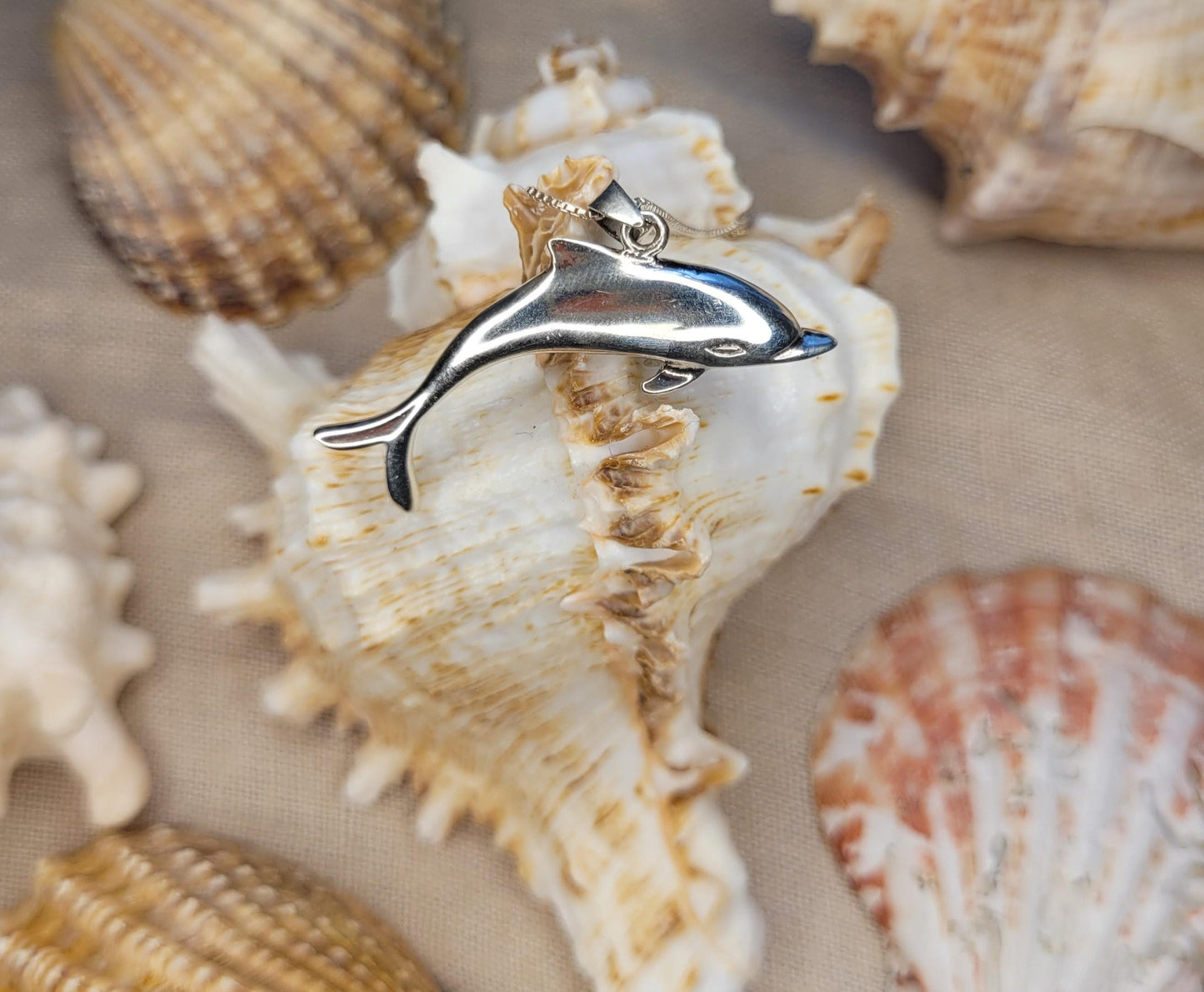 925 Silver Dolphin Pendant Necklace, Ocean Jewellery