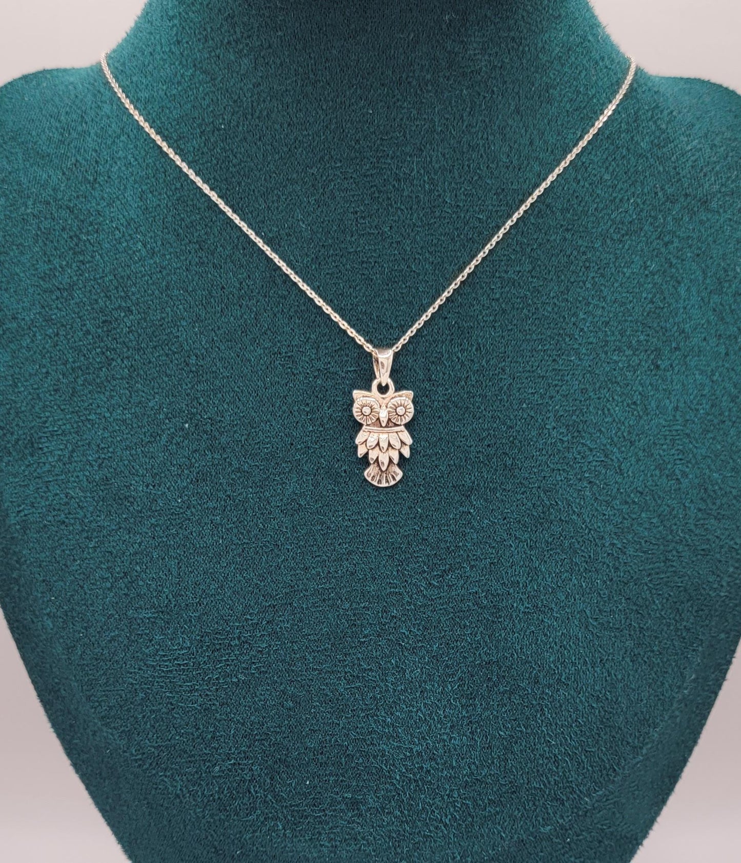 925 Silver Owl Pendant Necklace- NAO1
