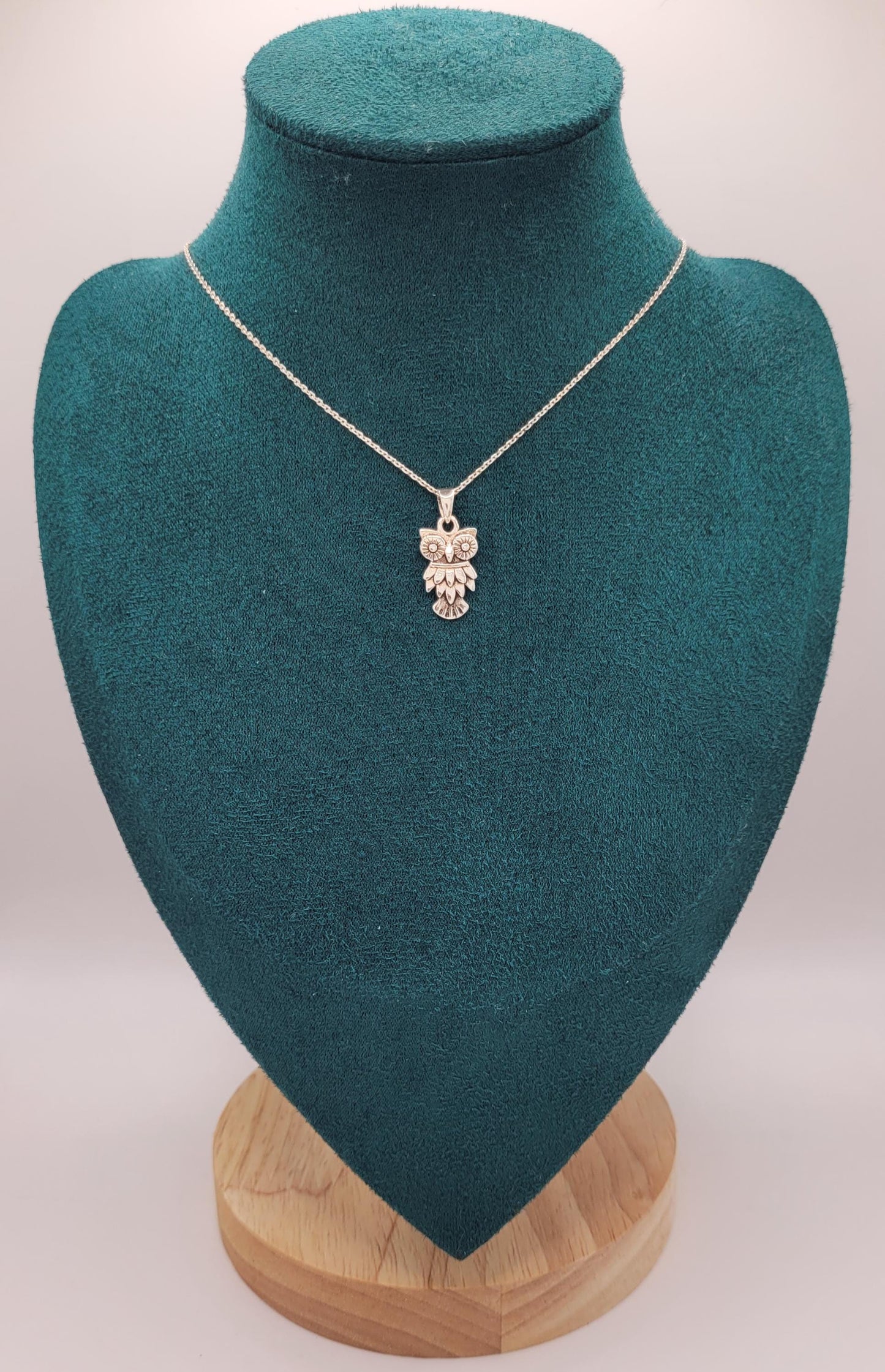 925 Silver Owl Pendant Necklace- NAO1