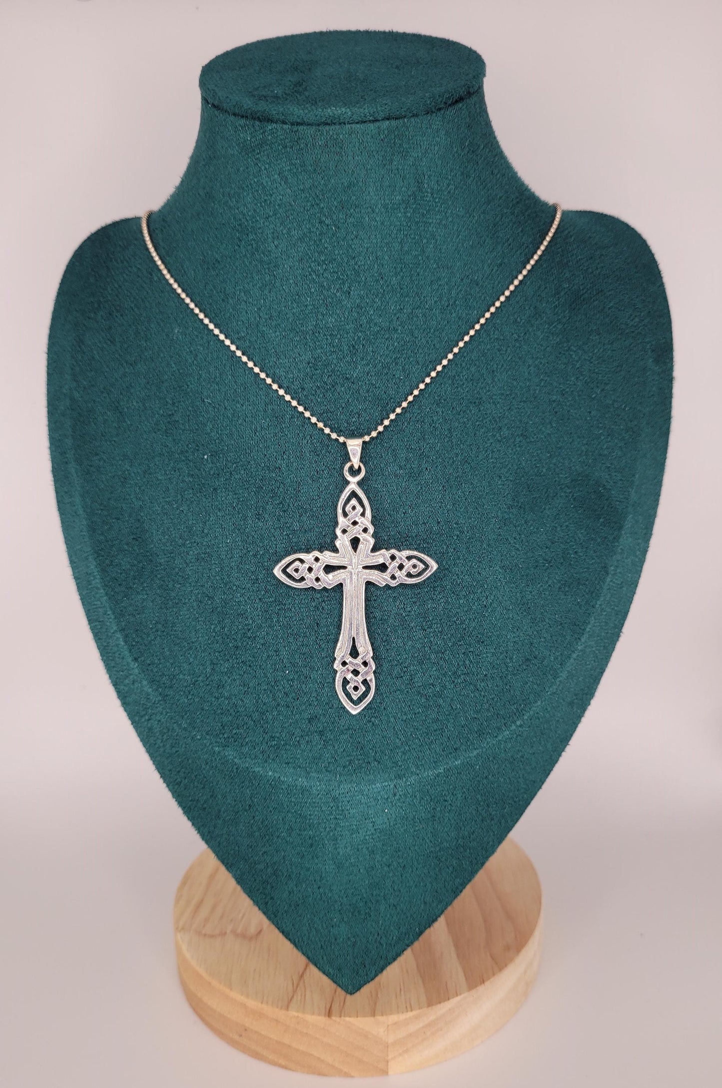 Large Celtic Cross Necklace 925 Silver, Pendant - NC3