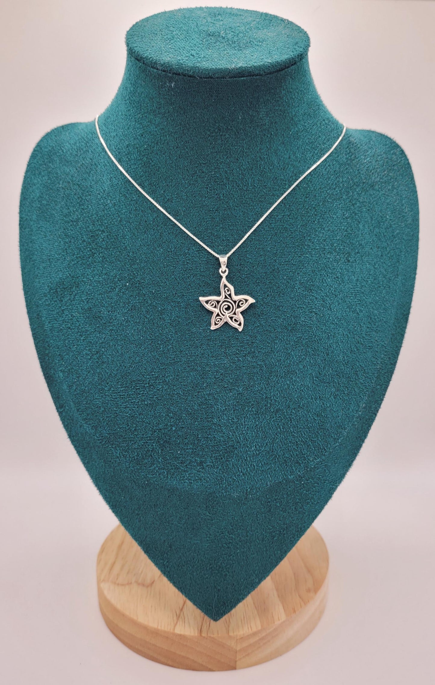 Shine Bright Silver Star Necklace, 925 Silver Pendant Necklace- NS1